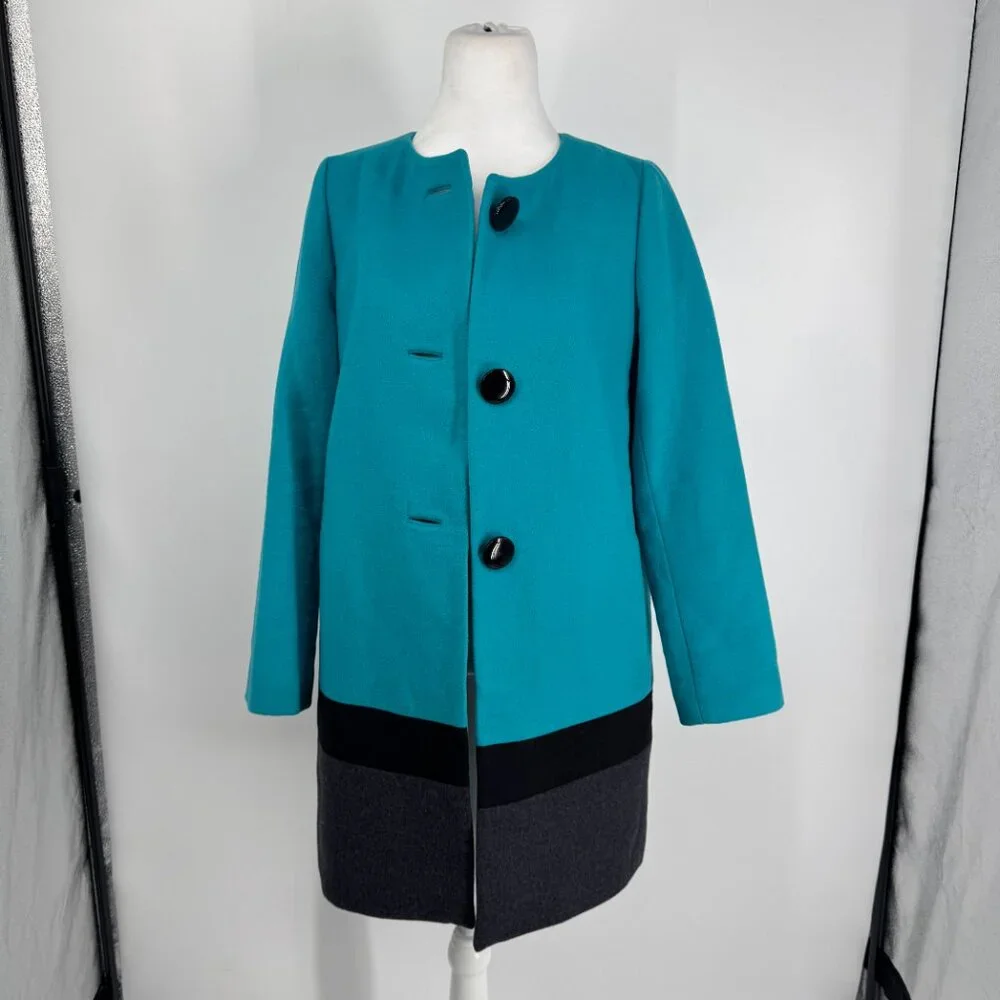 Kate Spade New York Colorblock  “Garby” Wool Coat Size 4